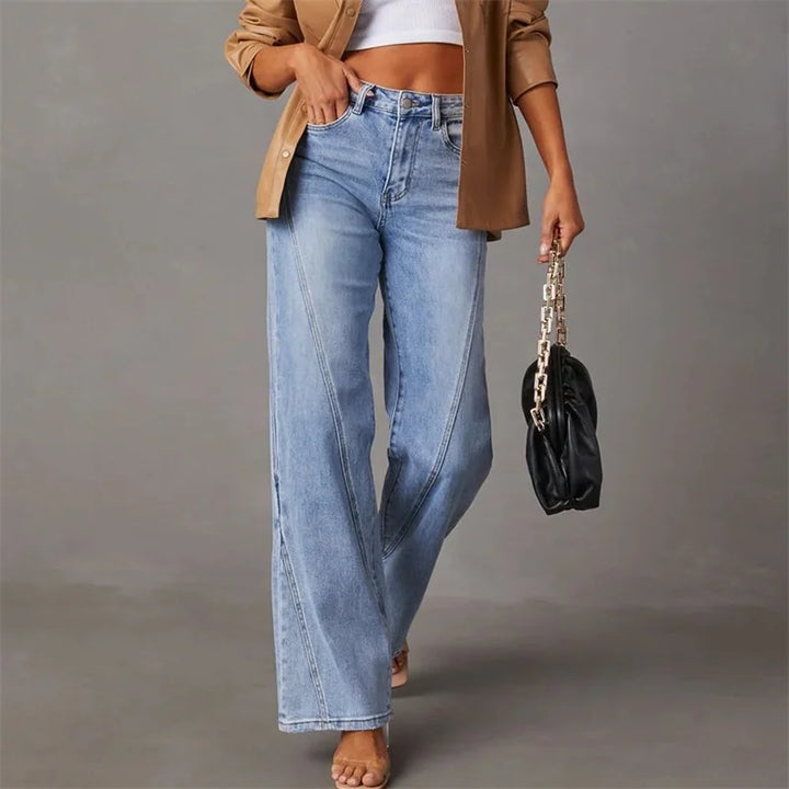 Fayline™ Elegant Women Wide Leg Denim Jeans