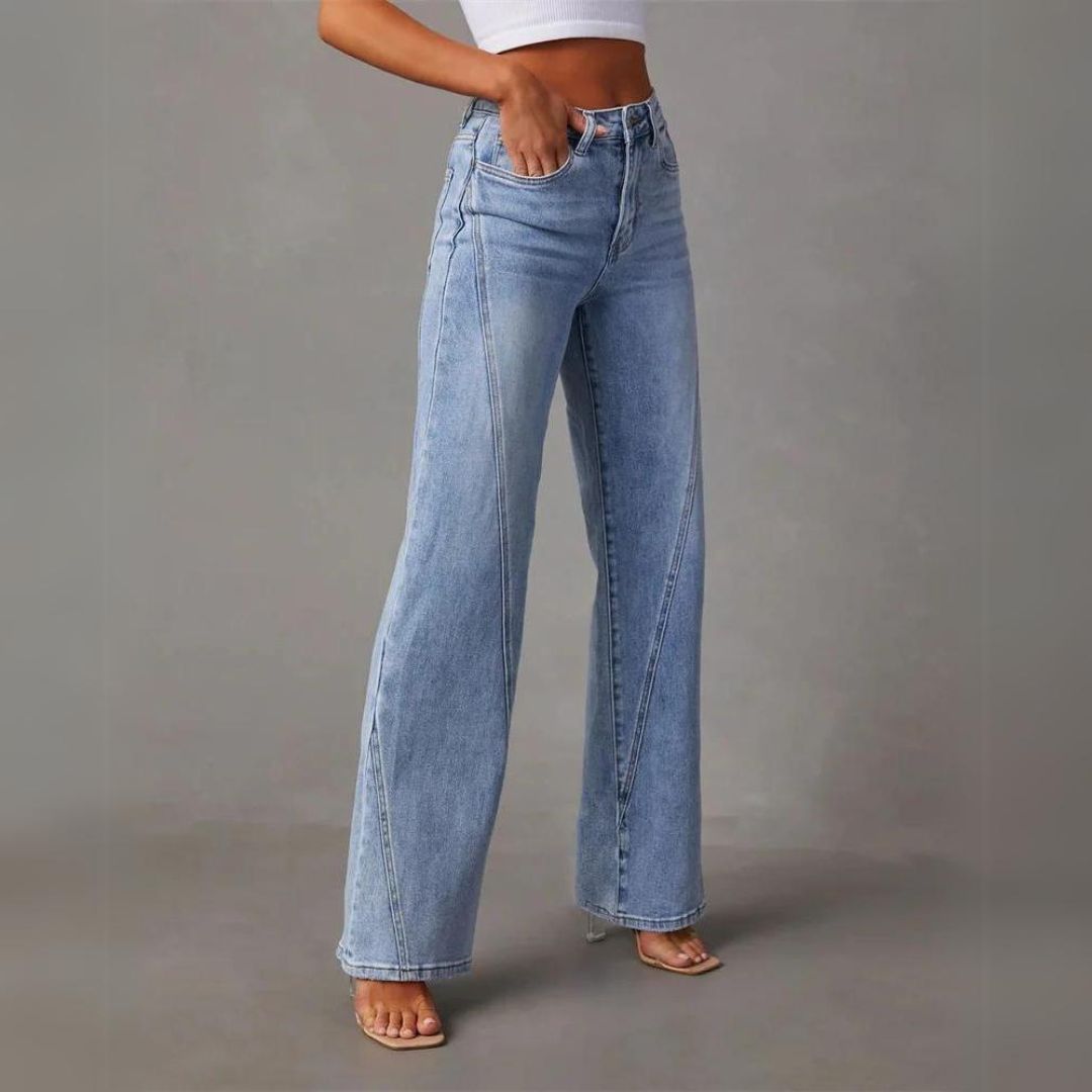 Fayline™ Elegant Women Wide Leg Denim Jeans