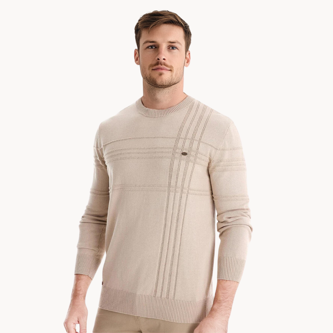 Waylon™ Men's Sweater With Plaid Design