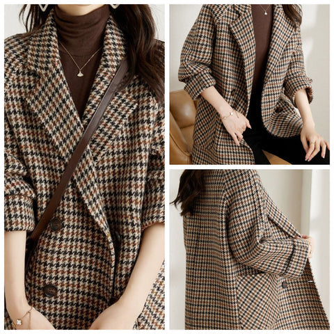 Harper™ - Vintage Plaid Blazer Coat