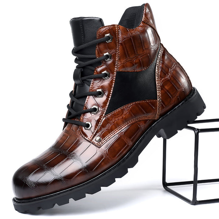 Rendell | Wide Fitted Croc Leather Boots