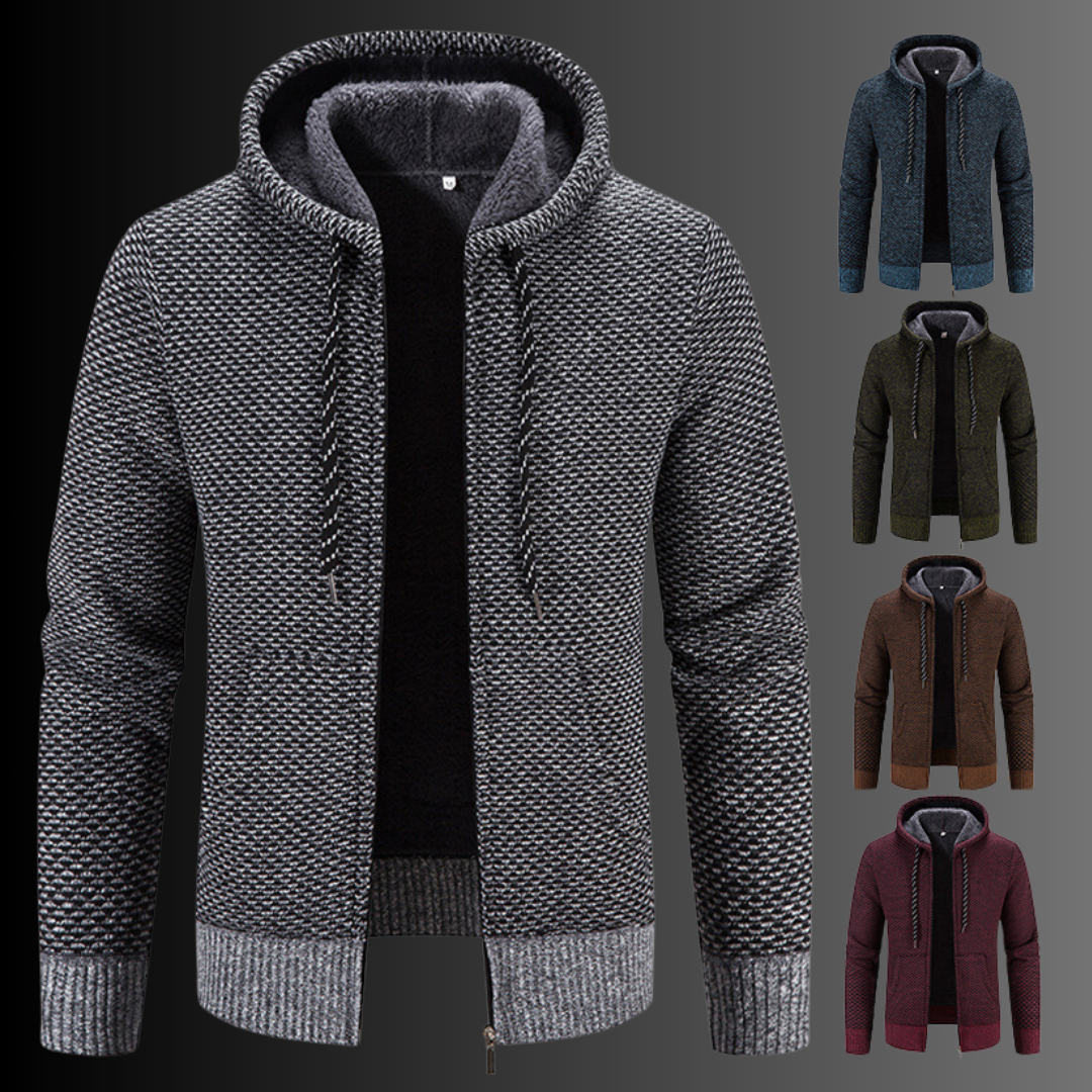 Roberto | Casual winter jacket with zip and wool lining