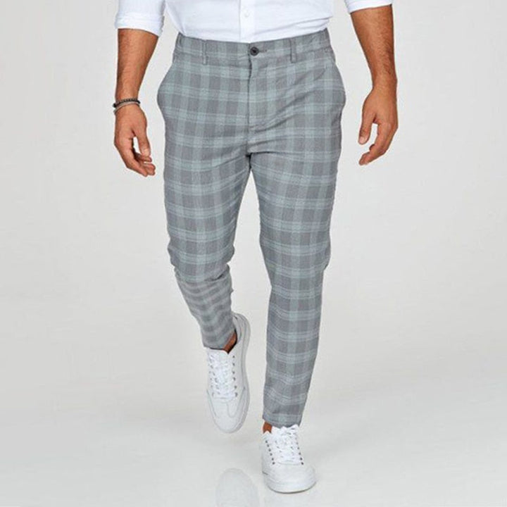 CAIUS - ELEGANT MEN'S SLIM FIT TROUSERS IN CHECKED PATTERN