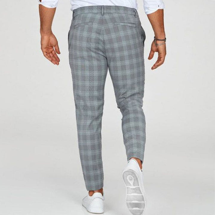 CAIUS - ELEGANT MEN'S SLIM FIT TROUSERS IN CHECKED PATTERN